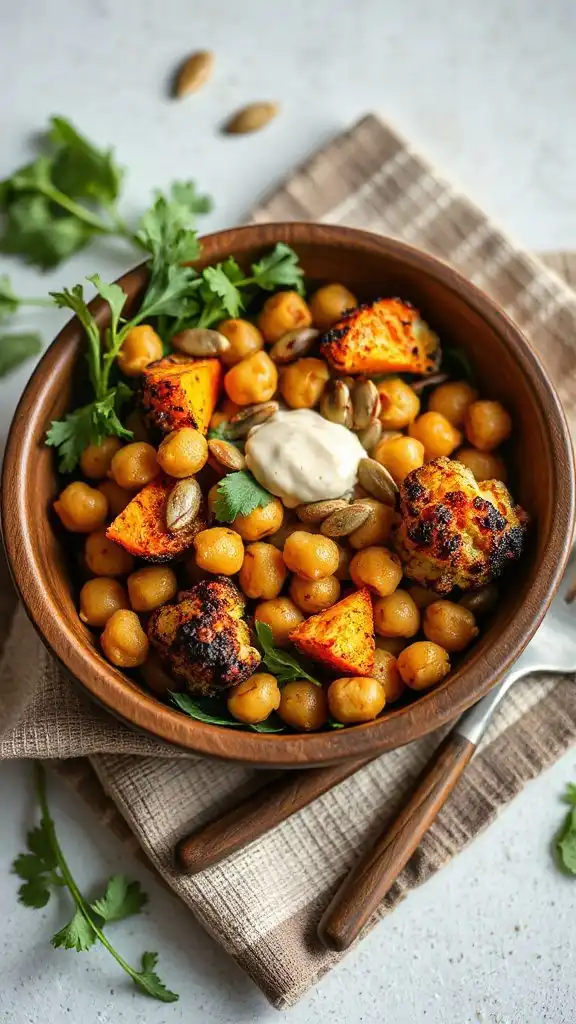 hearty smoky chickpea bowl