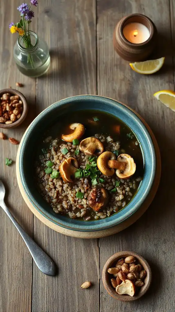 hearty smoky mushroom hotpot