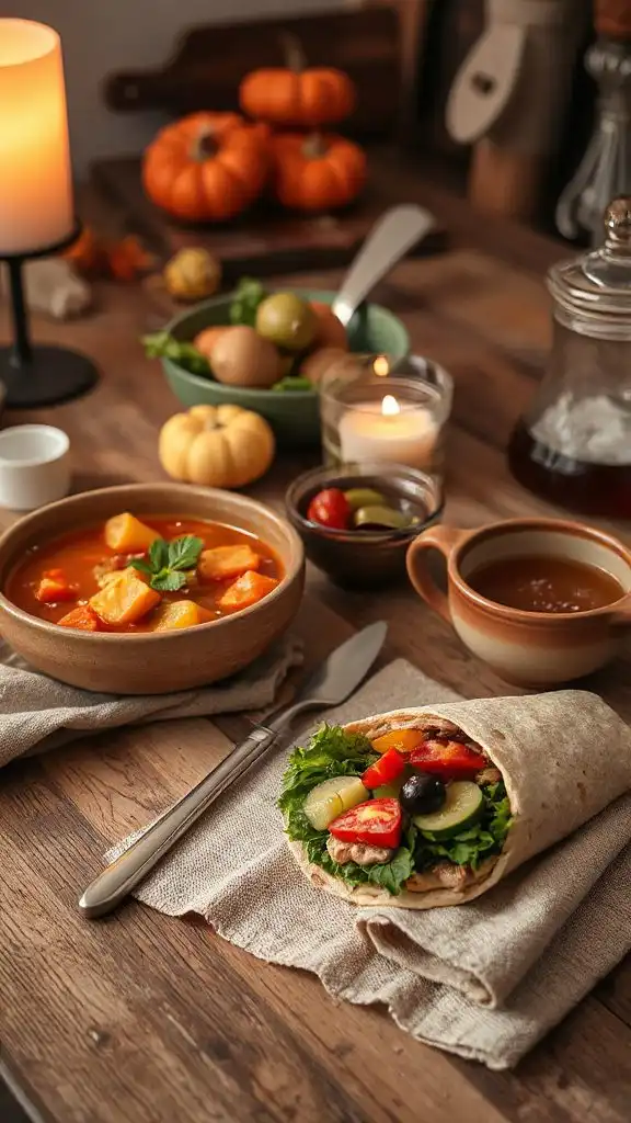 hearty soup delicious wrap