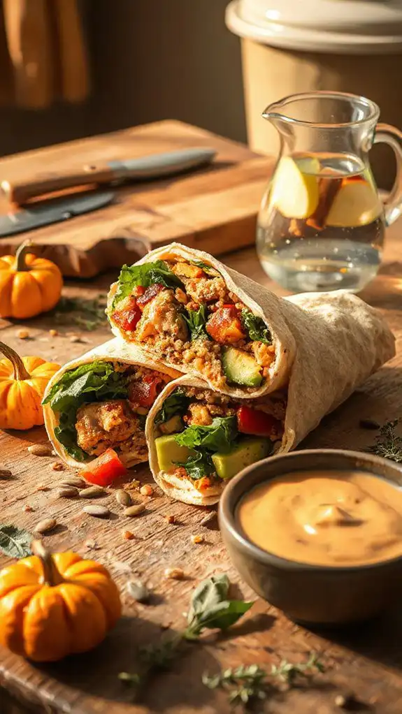 hearty spiced chicken wrap