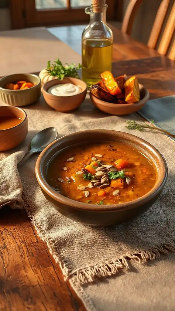 hearty spiced lentil soup