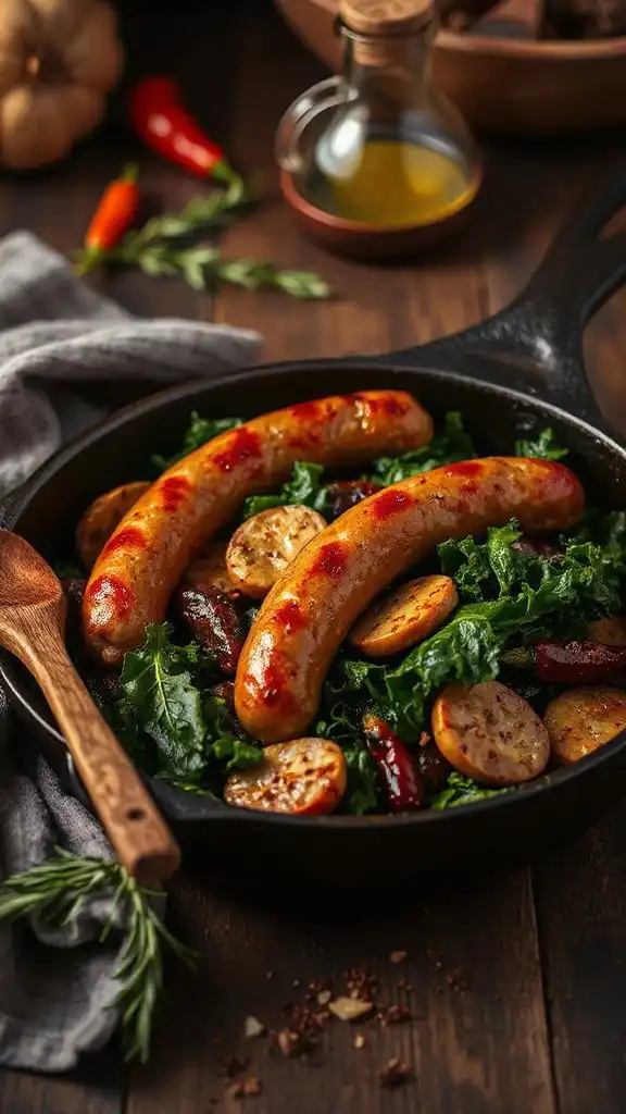 hearty spicy sausage skillet