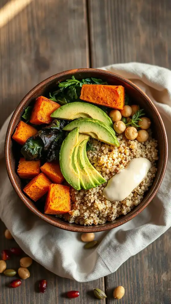 hearty sweet potato quinoa bowl hearty sweet potato quinoa bowl
