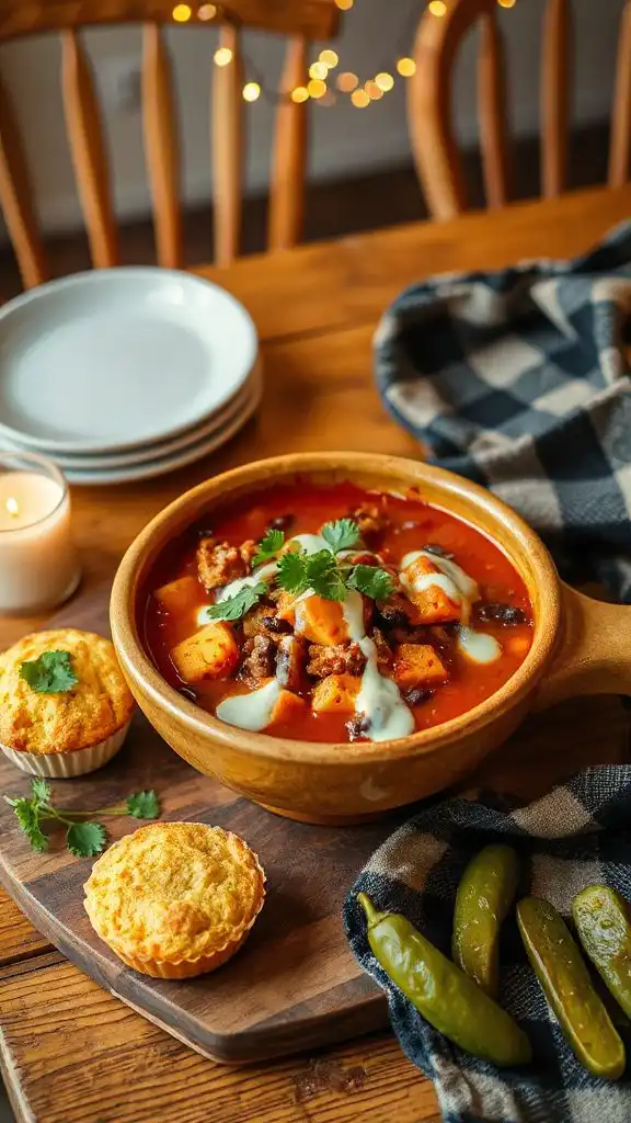 hearty sweet potato turkey chili