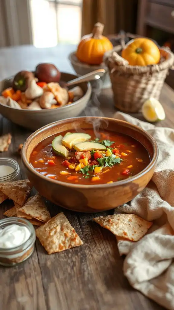 hearty turkey tortilla soup