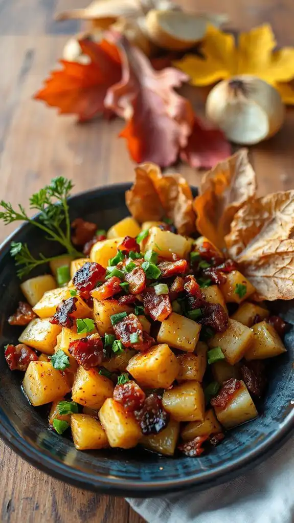 hearty turnip bacon hash