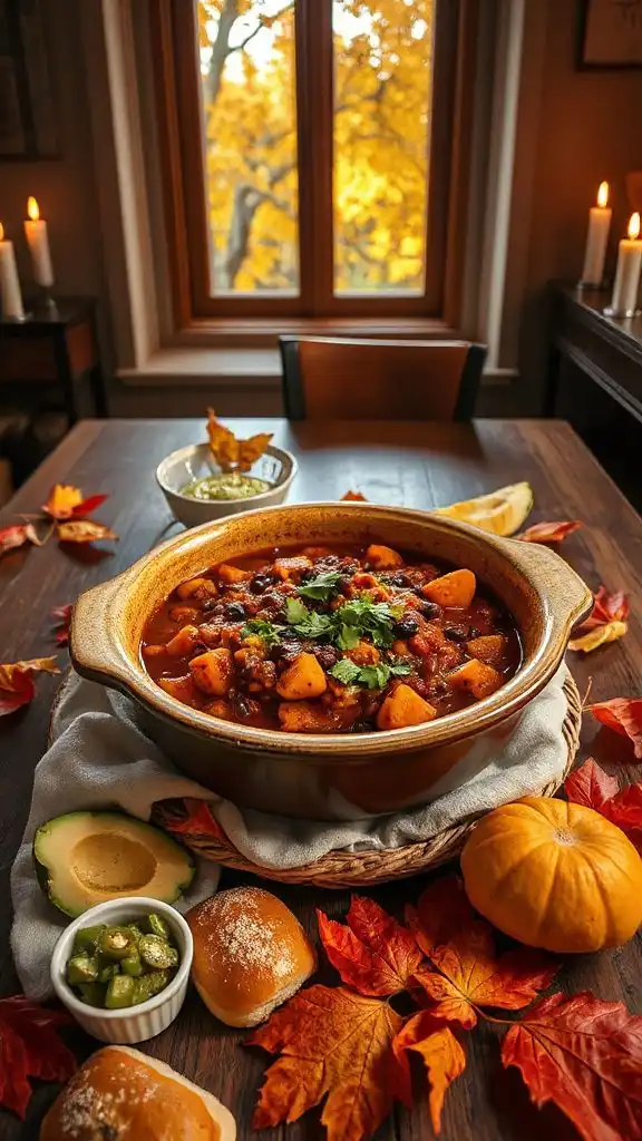hearty vegan pumpkin chili