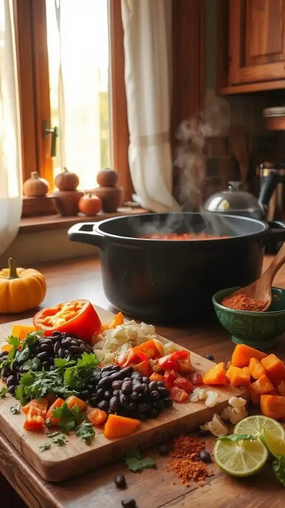 hearty vegetable and bean chili