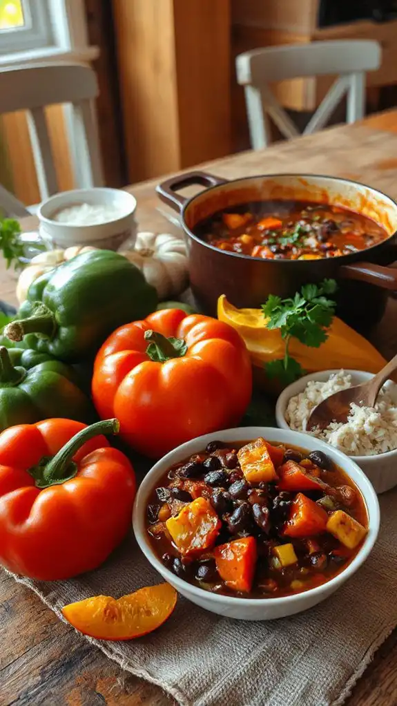 hearty vegetable black bean chili