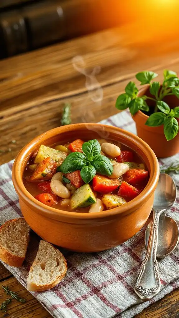 hearty vegetable filled soup