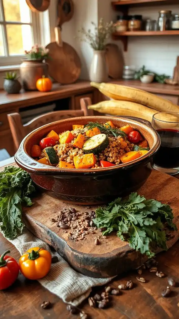 hearty vegetable quinoa casserole