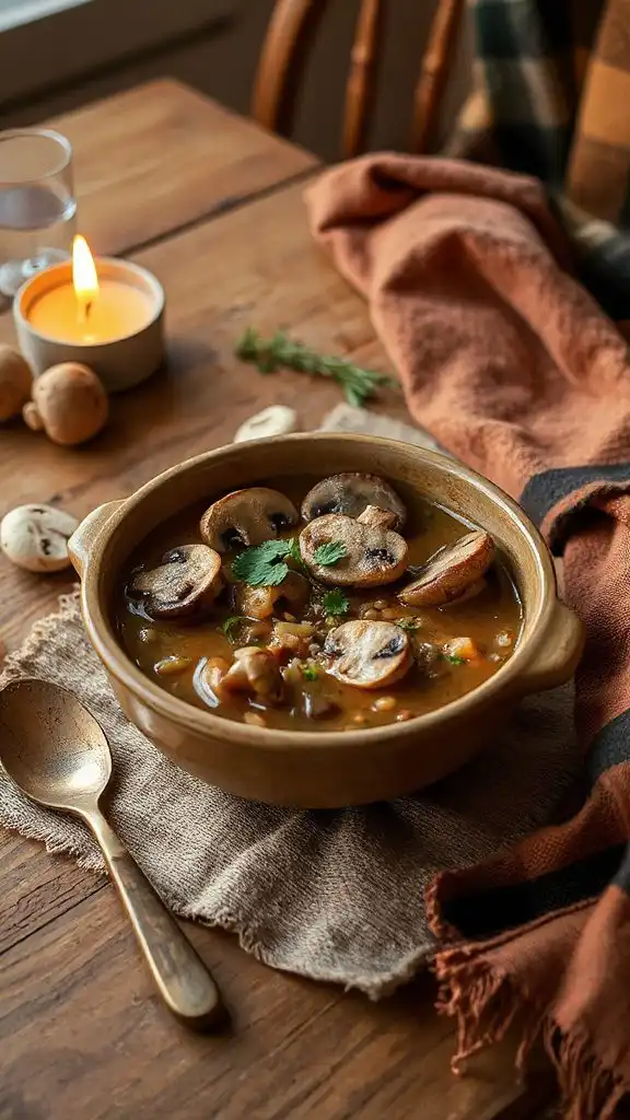 hearty vegetarian mushroom soup
