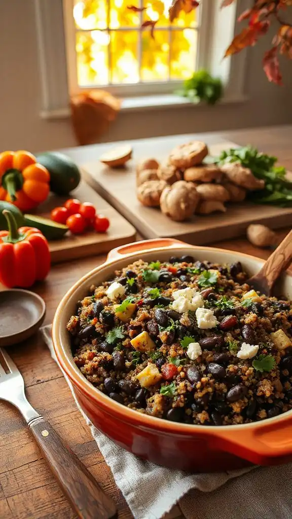 hearty vegetarian protein casserole