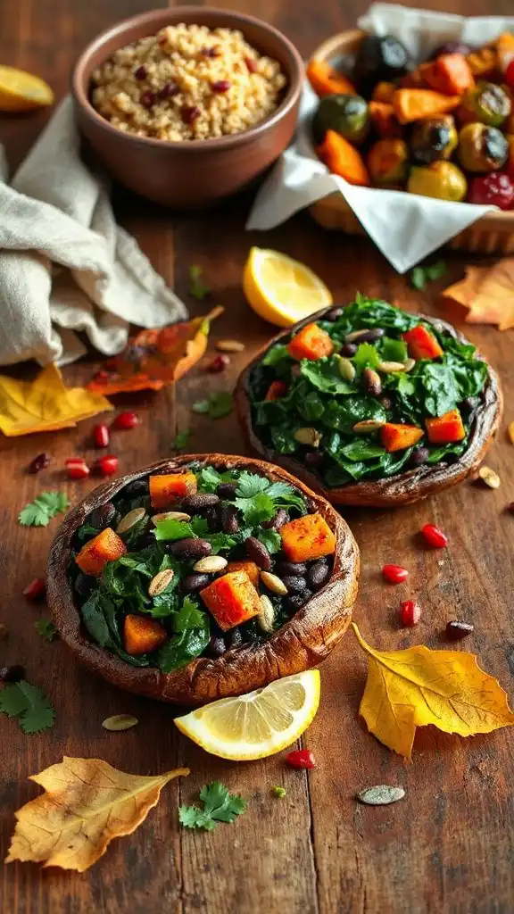 hearty vegetarian stuffed mushrooms