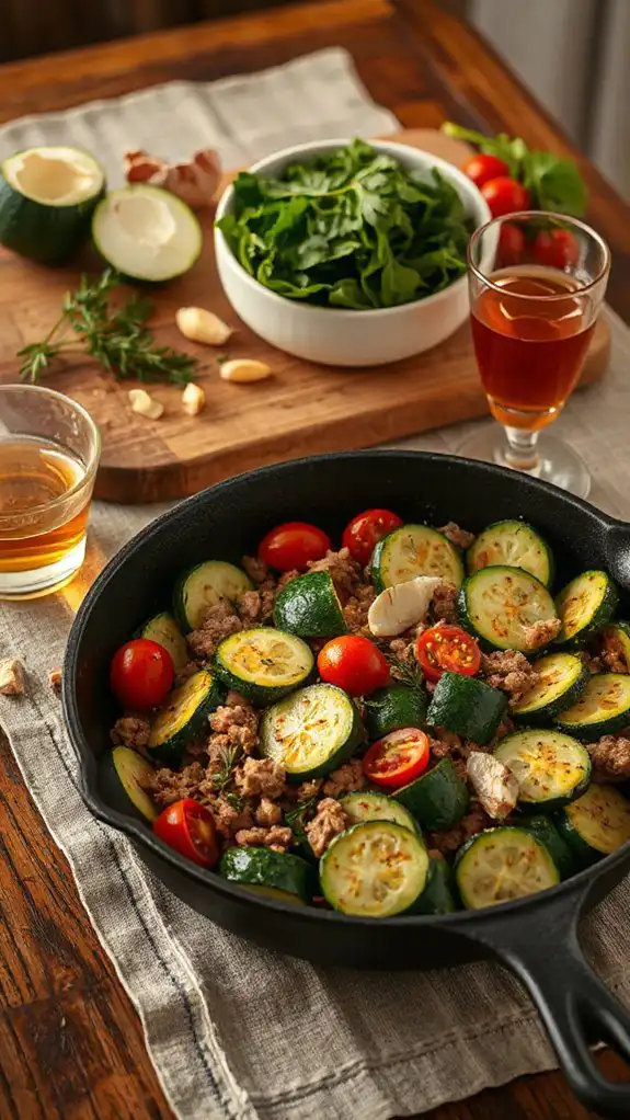 hearty zucchini turkey skillet