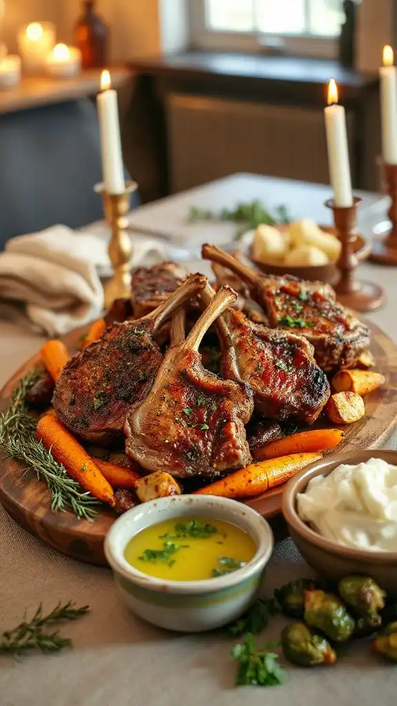 herb crusted garlic lamb chops