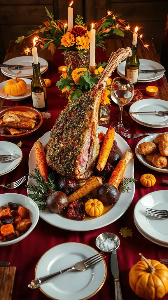 herb crusted lamb with vegetables