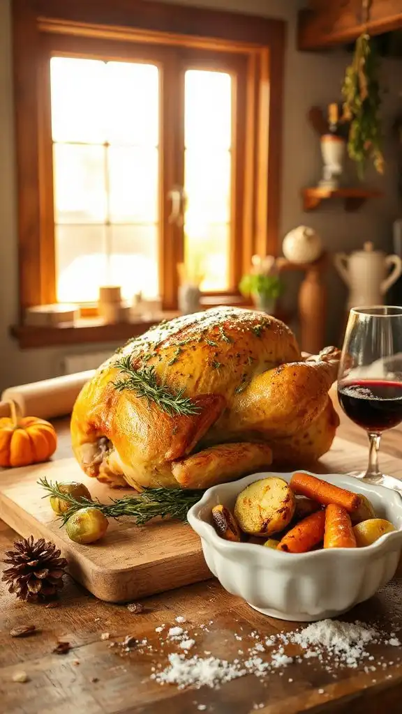 herb crusted roasted chicken dinner