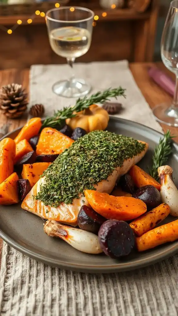 herb crusted salmon dinner recipe
