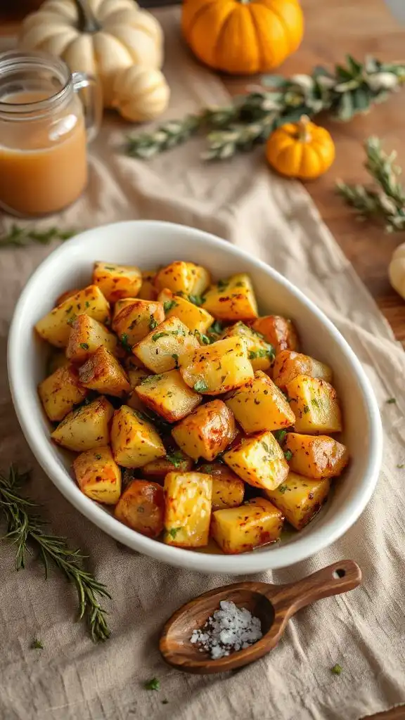 herb infused mustard roasted potatoes