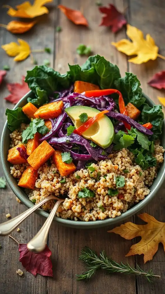 herb infused quinoa and kale