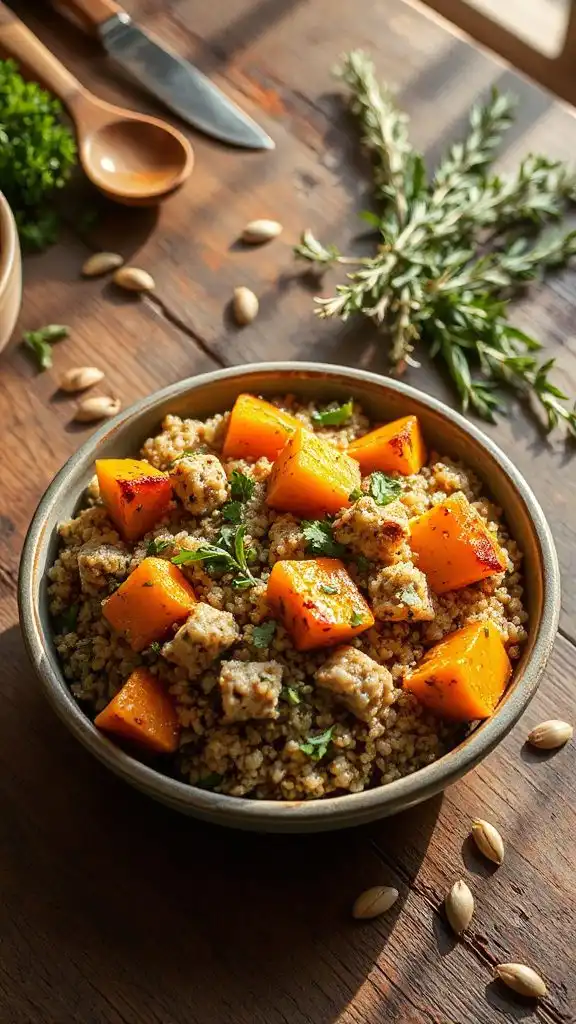 herb infused quinoa and pumpkin