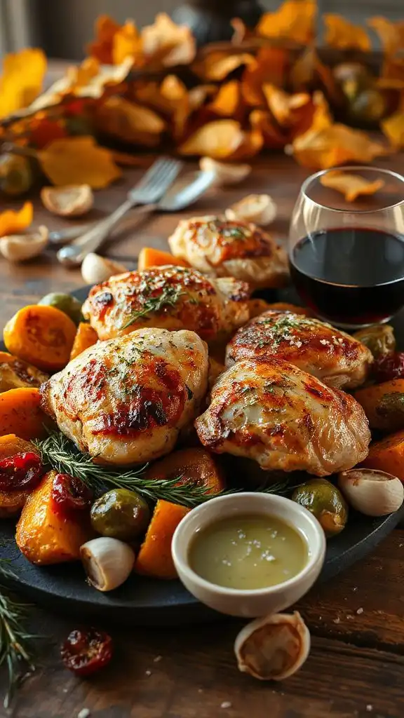 herb infused roasted chicken thighs