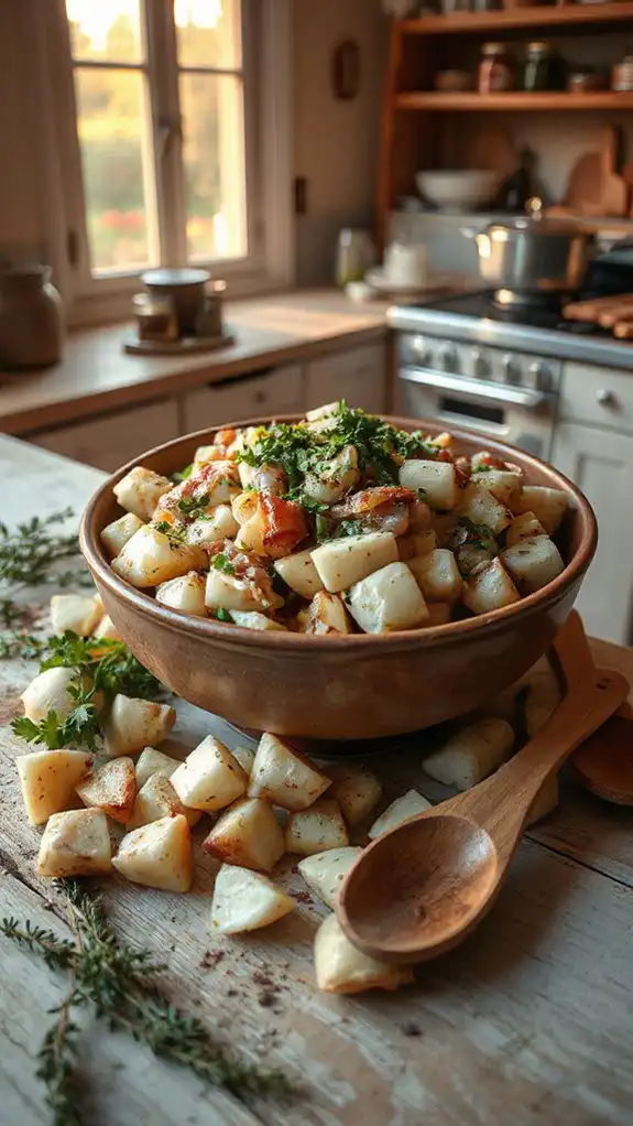 herb infused turnip vegetable dish