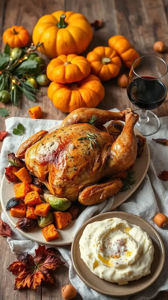 herb roasted chicken and sweet potatoes