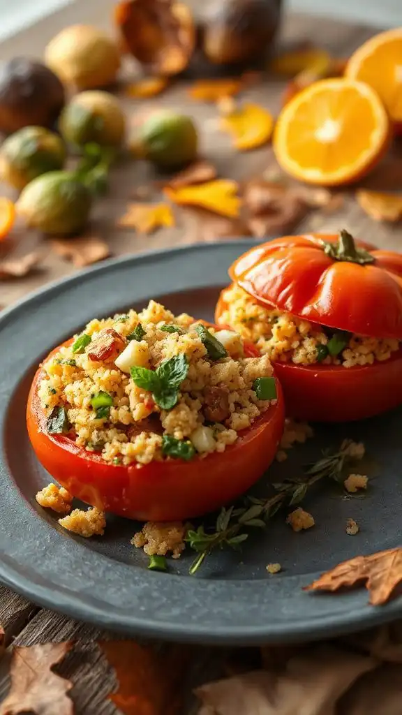 herbed couscous stuffed tomatoes