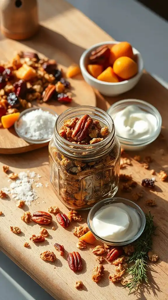 homemade maple pecan granola
