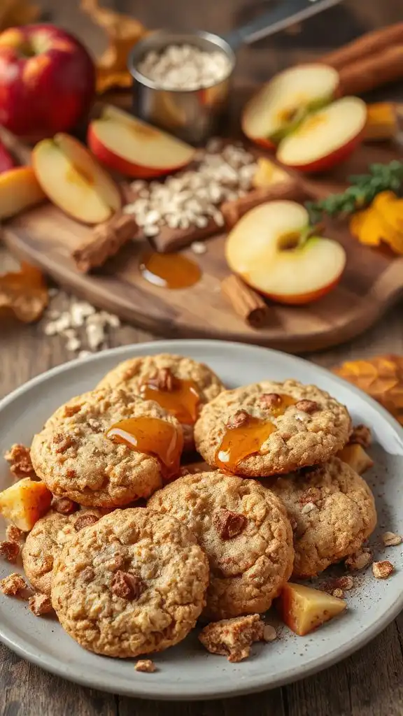 honey apple oatmeal cookies
