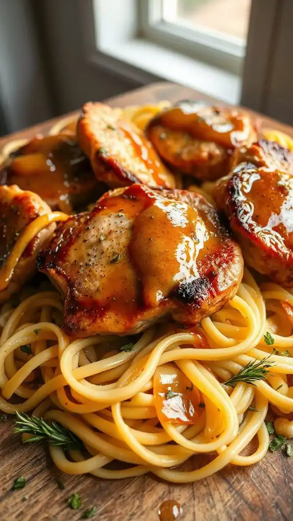 honey mustard pork noodles honey mustard pork noodles