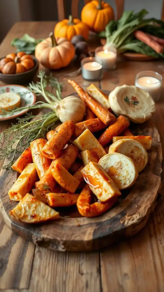 honey roasted parsnips dish
