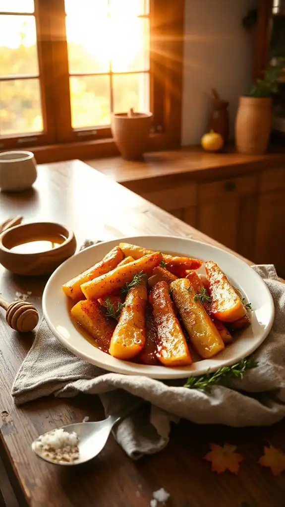 honey thyme roasted parsnips recipe