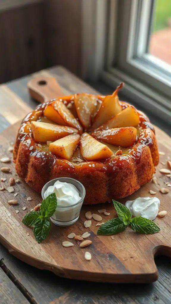 honeyed pear almond cake