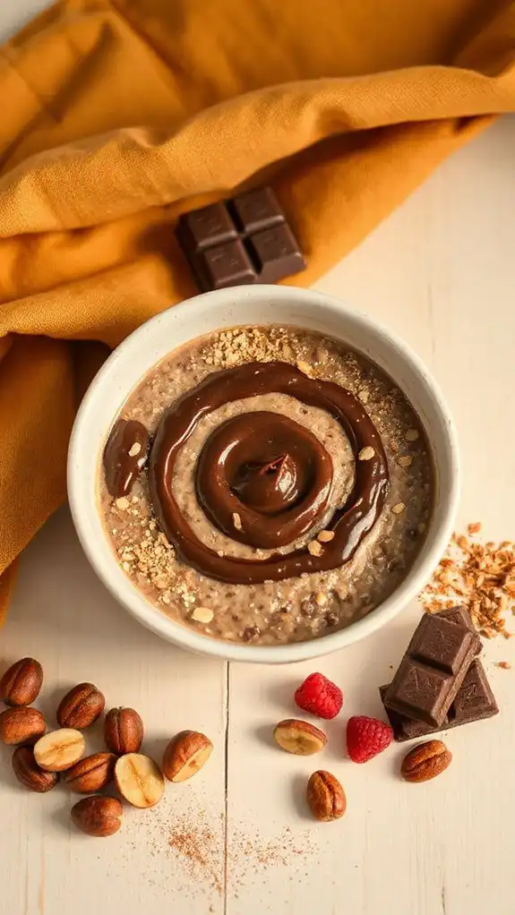 indulgent chocolate hazelnut oatmeal