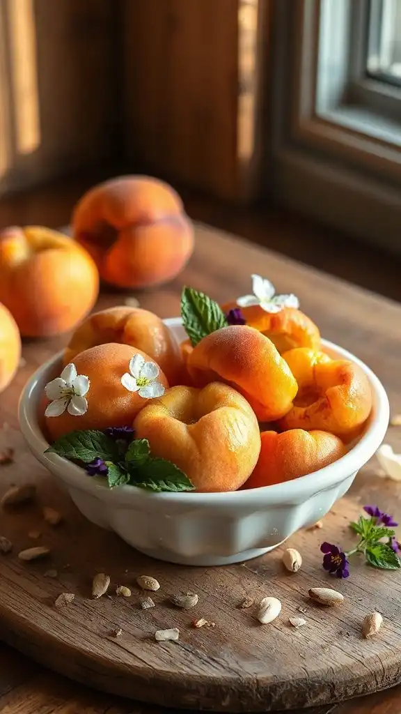 jasmine vanilla poached peaches