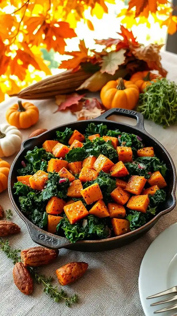 kale and sweet potato hash