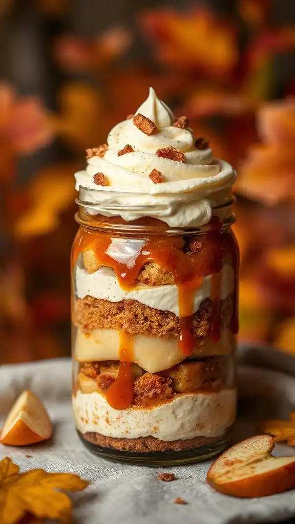 layered apple cinnamon dessert