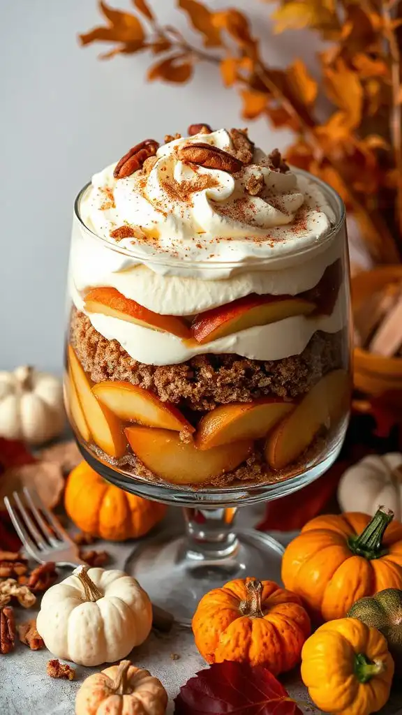 layered apple cinnamon dessert