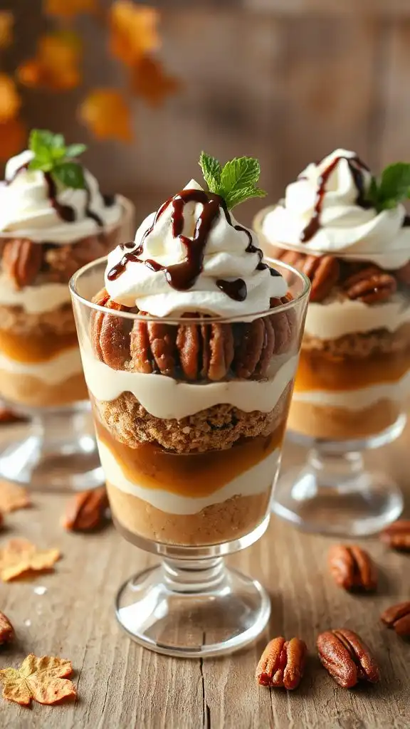 layered pecan dessert parfaits