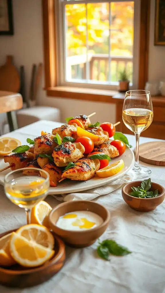 lemon basil chicken skewers