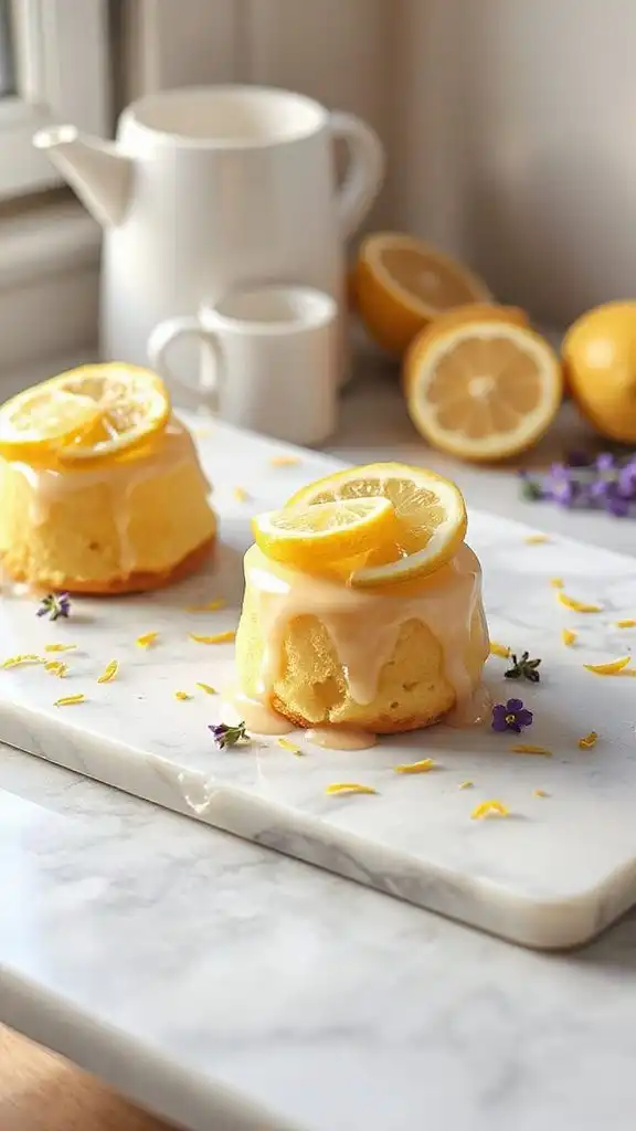 lemon cake with raspberries