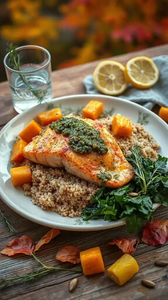 lemon dill pesto salmon dinner