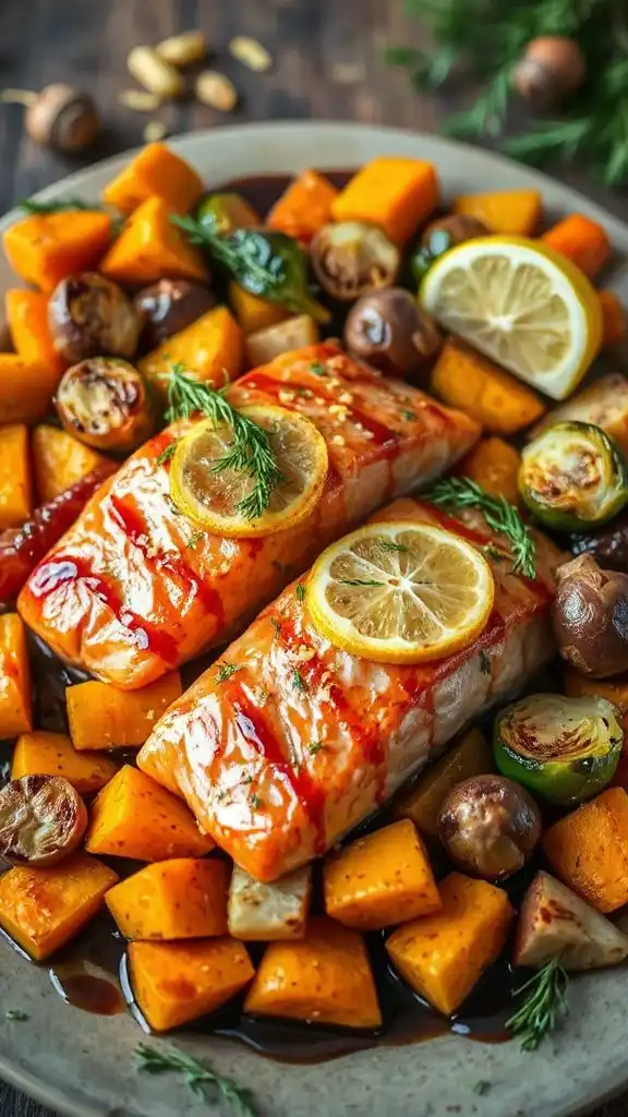lemon dill salmon with vegetables