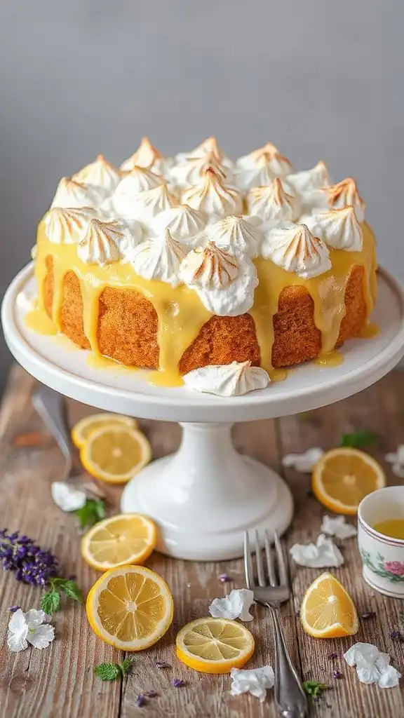 lemon drizzle meringue cake