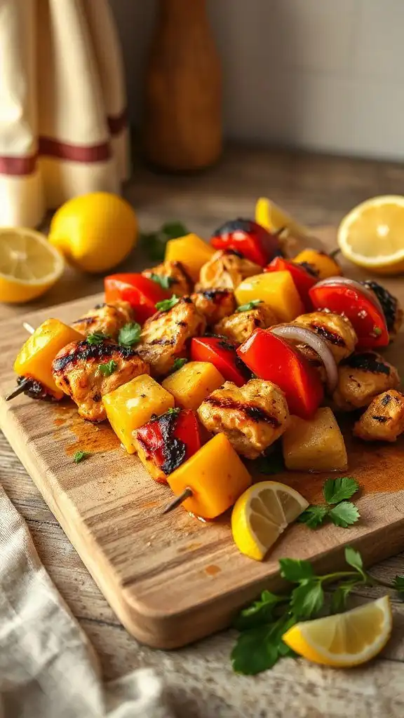 lemon garlic chicken kebabs recipe