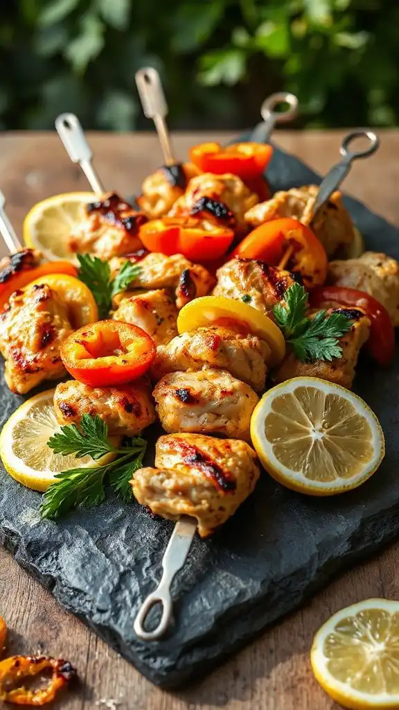 lemon garlic chicken kebabs recipe