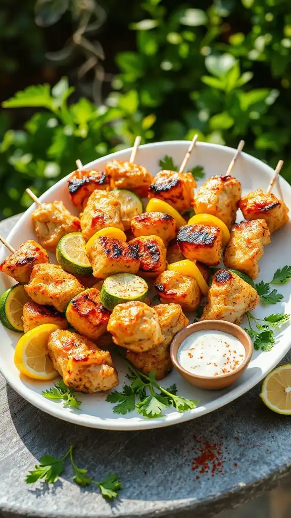 lemon garlic chicken skewers